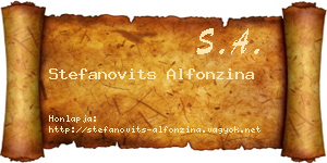 Stefanovits Alfonzina névjegykártya